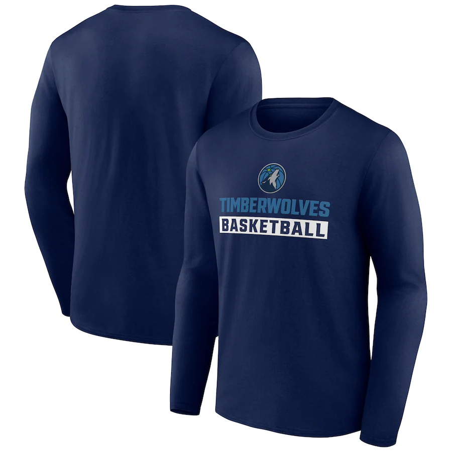 Men's Minnesota Timberwolves Navy Let's Go Long Sleeve T-Shirt Men's Minnesota Timberwolves Navy Let's Go Long Sleeve T-Shirt